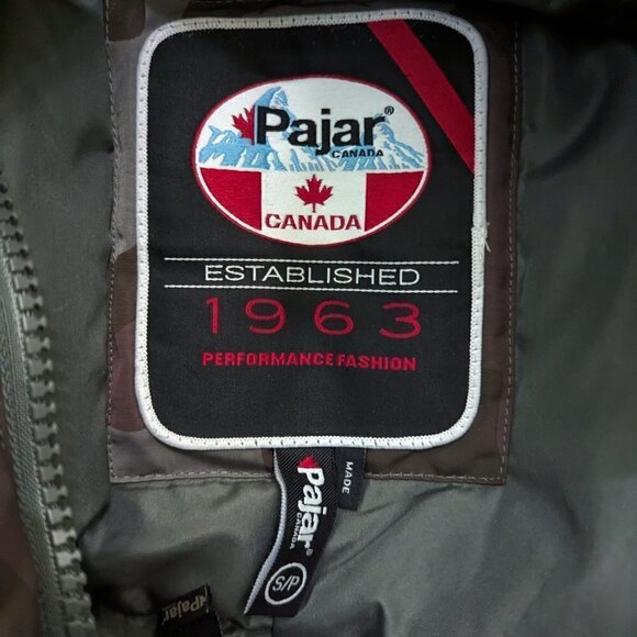PAJAR CANADA Green Camo Feather Down Faux Fur Parka Sherpa S - Picture 5 of 9